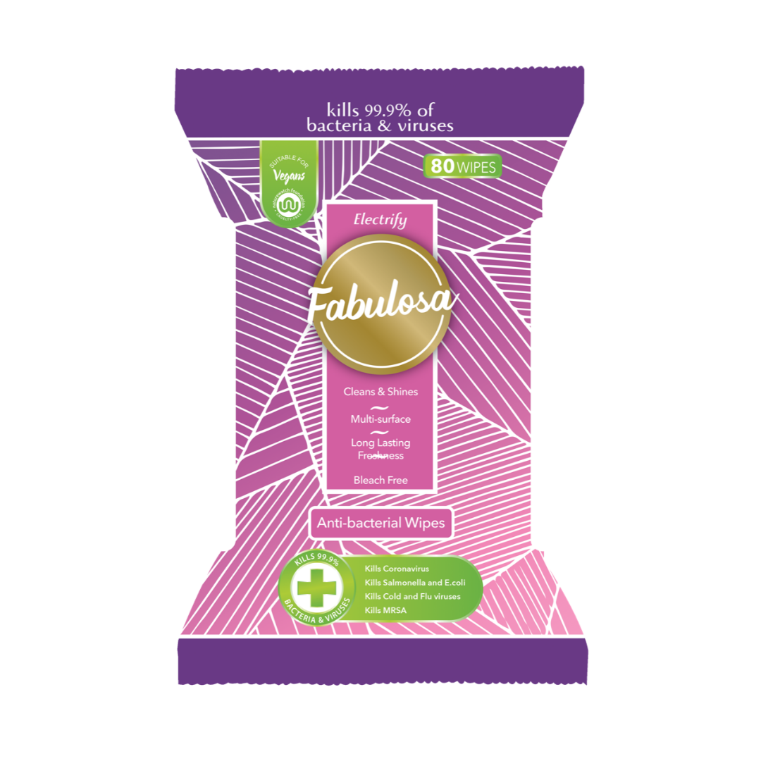 Fabulosa Antibacterial Wipes - Electrify (80pk)