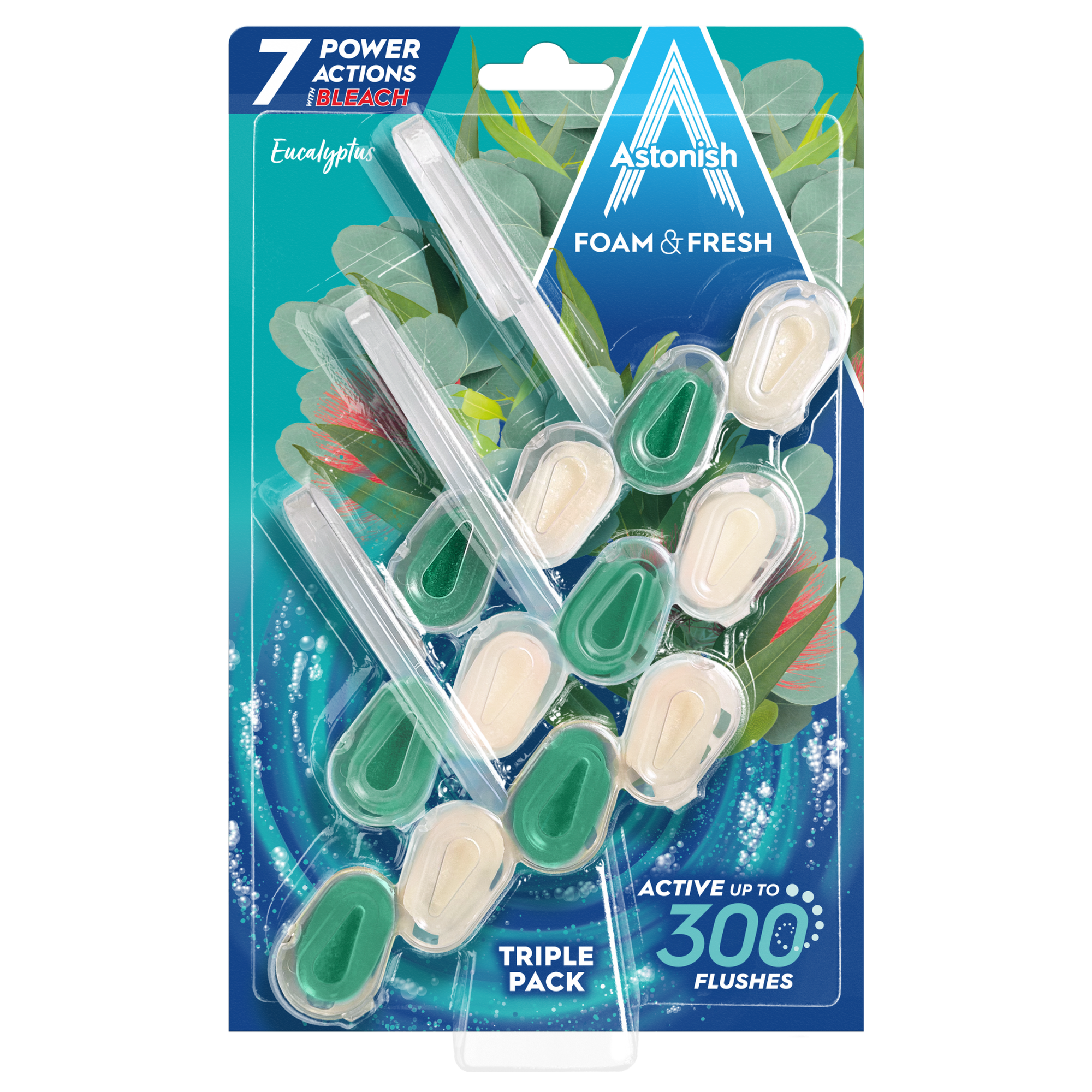 Astonish Foam & Fresh Toilet Blocks - Eucalyptus (3 Pack)