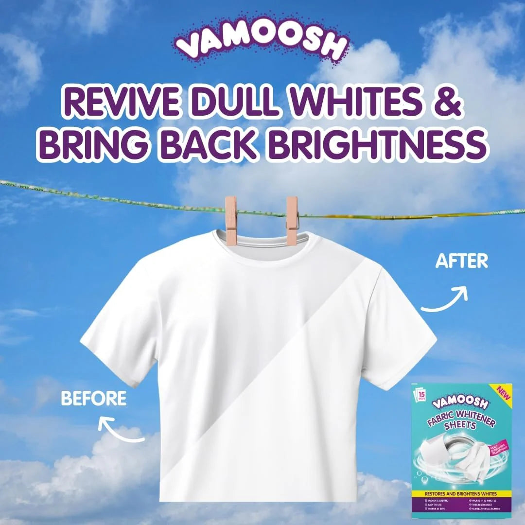 Vamoosh Fabric Whitener Sheets (15 Pack)