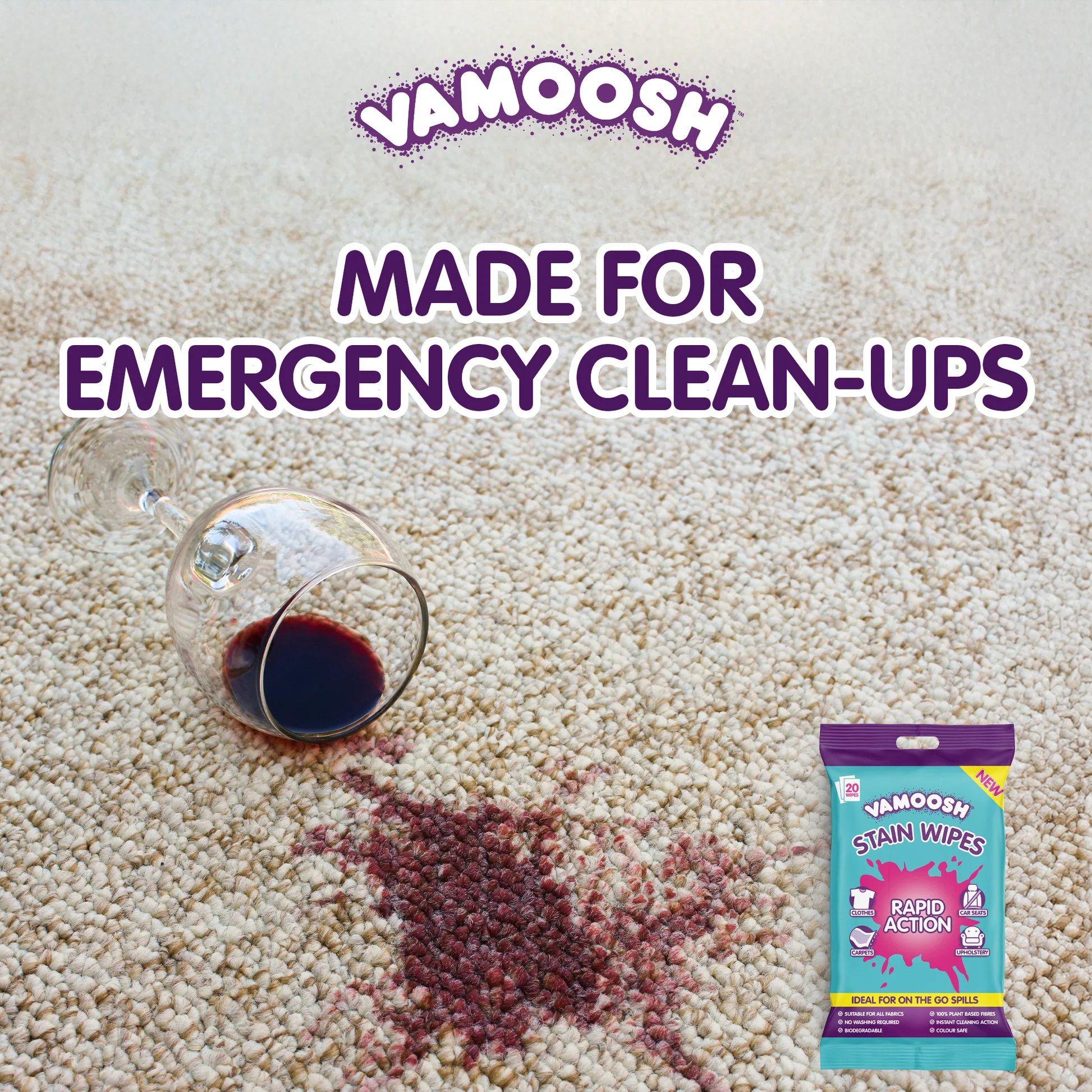 Vamoosh Stain Wipes (20 Pack)