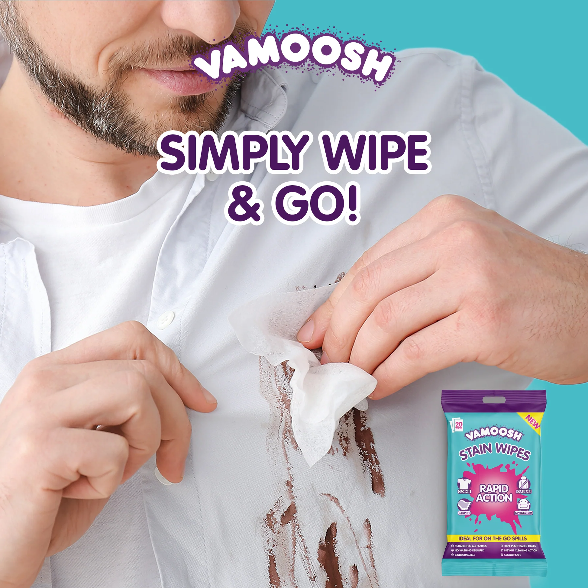 Vamoosh Stain Wipes (20 Pack)